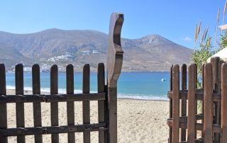 Levrossos Beach Apartments entrance to the beach